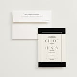 "Simple Elegance" - Wedding Invitations in Onyx by Monika Konieczna - Invitation with Envelope