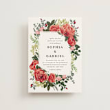"Peonies Forever" - Wedding Invitations in Coral by Susan Moyal - Front