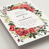 "Peonies Forever" - Wedding Invitations in Coral by Susan Moyal - Detail