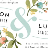 "Floral Ampersand" - Wedding Invitations in Sea Breeze by Jennifer Wick - Detail