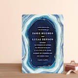 "Gilt Agate" - Wedding Invitations in Navy by Kaydi Bishop - Front