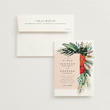 "Tropical Oasis" - Wedding Invitations in Coral by Joanna Griffin - Invitation with Envelope