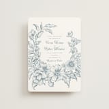"Wreath In Bloom" - Wedding Invitations in Lake by Leah Bisch - Front
