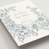 "Wreath In Bloom" - Wedding Invitations in Lake by Leah Bisch - Detail