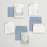 "Wreath In Bloom" - Wedding Invitations in Lake by Leah Bisch - Invitation Suite