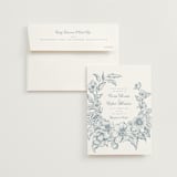 "Wreath In Bloom" - Wedding Invitations in Lake by Leah Bisch - Invitation with Envelope