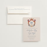 "Swan Crest" - Wedding Invitations in Royal by Cass Loh - Invitation with Envelope