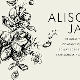 "Elegance Illustrated" - Wedding Invitations in Beige by Phrosné Barwood - Detail