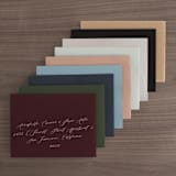 "Elegance Illustrated" - Wedding Invitations in Beige by Phrosné Barwood - Colored Envelopes Available