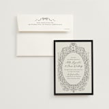 "Ornate sketched frame" - Wedding Invitations in Latte by Jackie Crawford - Invitation with Envelope