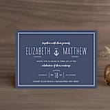 "Down by the Sea" - Wedding Invitations in Marine by Sandra Picco Design - Front