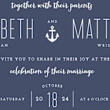 "Down by the Sea" - Wedding Invitations in Marine by Sandra Picco Design - Detail