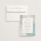 "Tidal Wave" - Wedding Invitations in Aqua by Hooray Creative - Invitation with Envelope