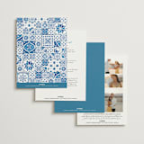 "watercolor tile" - Wedding Invitations in Navy by Anastasia Makarova - Back of Card Options