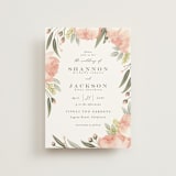 "Peony Wreath" - Wedding Invitations in Peach by Joanna Griffin - Front
