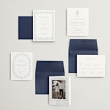 "Bow Frame" - Wedding Invitations in Lagoon by Leah Bisch - Invitation Suite