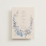 "Wildflower Wreath" - Wedding Invitations in Sky by Grace Kreinbrink - Front