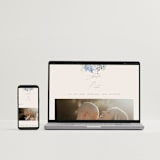 "Wildflower Wreath" - Wedding Invitations in Sky by Grace Kreinbrink - FREE Wedding Website