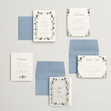 "Wildflower Trellis" - Wedding Invitations in Iris by Everett Paper Goods - Invitation Suite