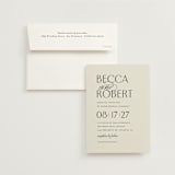 "Elegant Type" - Wedding Invitations in Cream by Louise Kay - Invitation with Envelope