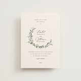 "Green Wreath" - Wedding Invitations in Champagne by Lori Wemple - Front