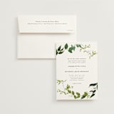 "Greenery" - Wedding Invitations in Fern by Susan Moyal - Invitation with Envelope