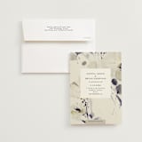 "Linen and Cloth" - Wedding Invitations in Almond by Peony Rose Design - Invitation with Envelope
