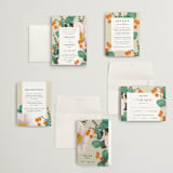 "Floral Splash" - Wedding Invitations in Wheat by Keen Peachy - Invitation Suite