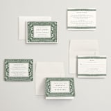 "Block Print Frame" - Wedding Invitations in Fern by Katharine Watson - Invitation Suite