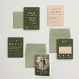 "Martini" - Wedding Invitations in Olive by Pixel and Hank - Invitation Suite