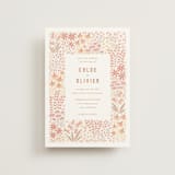 "Floral Border" - Wedding Invitations in Peach by Pippa Shaw - Front
