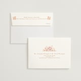 "Floral Border" - Wedding Invitations in Peach by Pippa Shaw - FREE Recipient Addressing