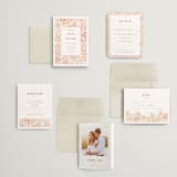 "Floral Border" - Wedding Invitations in Peach by Pippa Shaw - Invitation Suite