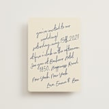 "Handwritten Letter" - Wedding Invitations in Blue Velvet by Helena Vitto - Front