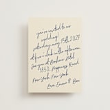 "Handwritten Letter" - Wedding Invitations in Blue Velvet by Helena Vitto - Front
