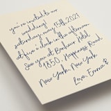 "Handwritten Letter" - Wedding Invitations in Blue Velvet by Helena Vitto - Detail