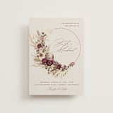 "Dried Floral Wreath" - Wedding Invitations in Cabernet by Erin Deegan - Front