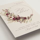 "Dried Floral Wreath" - Wedding Invitations in Cabernet by Erin Deegan - Detail