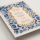 "Gilded" - Wedding Invitations in Cerulean by GeekInk Design - Detail