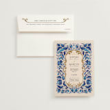 "Gilded" - Wedding Invitations in Cerulean by GeekInk Design - Invitation with Envelope