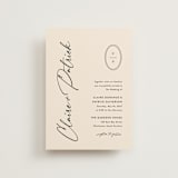 "Script and Monogram" - Wedding Invitations in Sand by Carolyn MacLaren - Front