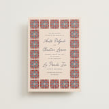 "Block Print Tile" - Wedding Invitations in Terracotta by Katharine Watson - Front