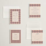 "Block Print Tile" - Wedding Invitations in Terracotta by Katharine Watson - Invitation Suite