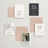 "Memo" - Wedding Invitations in Charcoal by Blustery August - Invitation Suite