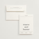 "Memo" - Wedding Invitations in Charcoal by Blustery August - Invitation with Envelope