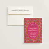 "Varna" - Wedding Invitations in Fuchsia by Pati Cascino - Invitation with Envelope