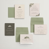 "Tuscan Hill" - Wedding Invitations in Creme by Kate Ahn - Invitation Suite