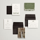 "Vineyard" - Wedding Invitations in Olive by Sarah Brown - Invitation Suite