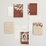 "Leaf Cascade" - Wedding Invitations in Latte by Alethea and Ruth - Invitation Suite