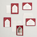 "Jaipur" - Wedding Invitations in Ruby by Mansi Verma - Invitation Suite